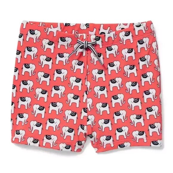 NEW Janie and Jack Elephant Print Infant Boys Swim Trunks Swimsuit Shorts Suit - Picture 1 of 3